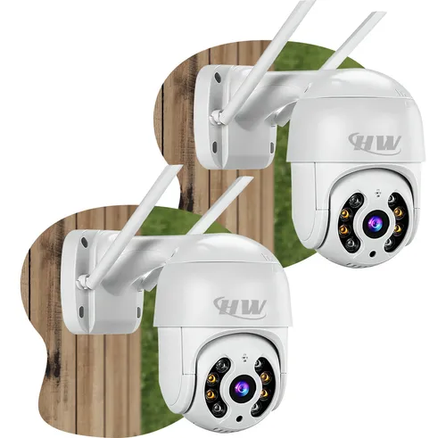 Kit 2câmera Ip Icsee Prova D'água Infravermelho Externa Wifi - HW