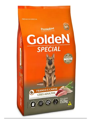 Ração Golden Special Cães Adultos Sabor Frango E Carne 15kg